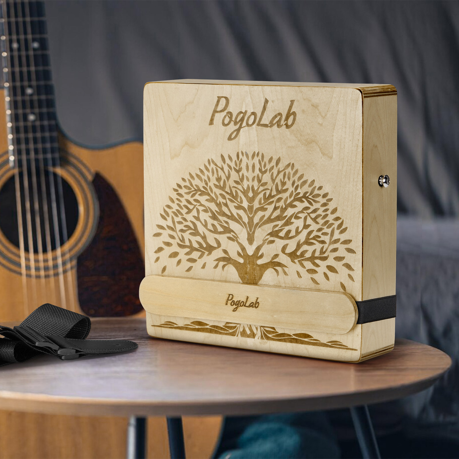 Cajon Box Drum - Pogolab Portable Cajon with Snare Strap,