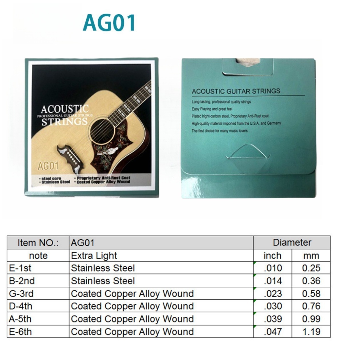 Miwayer 1 Set/6 String AG01 Ac – Musical Instrument Strings recenzja i cena