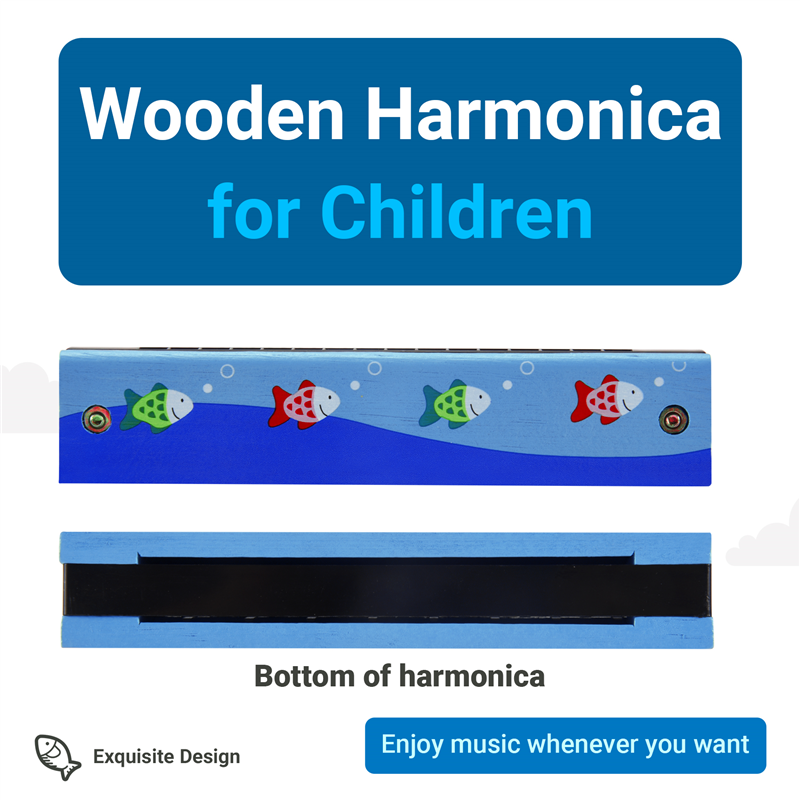 Wooden Harmonica For Children  – Musical Instrument Blow recenzja i cena