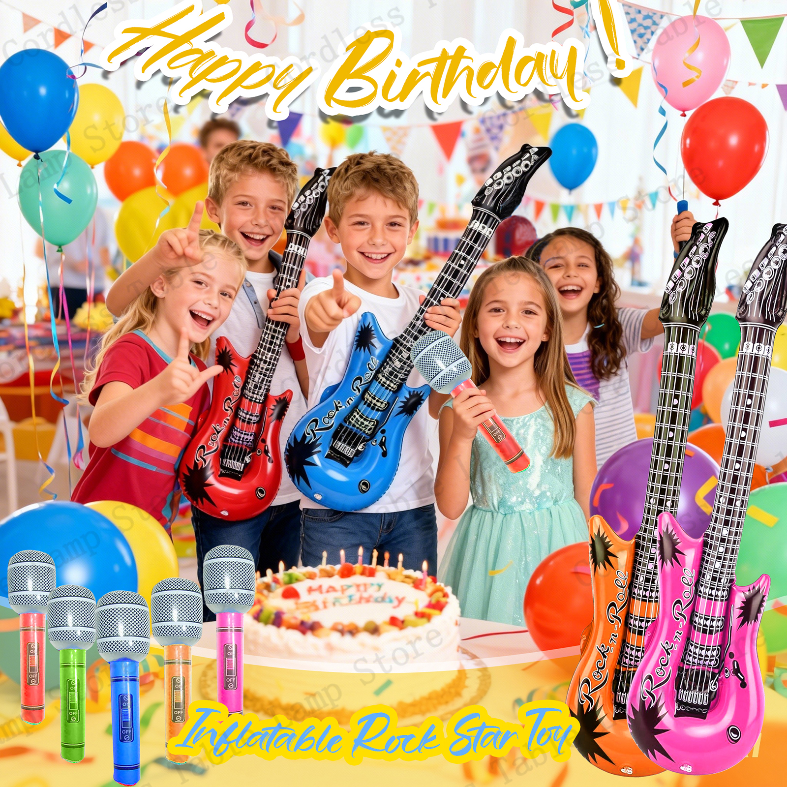 12-60Pcs Inflatable Rock Star  – Musical Instrument Blow recenzja i cena