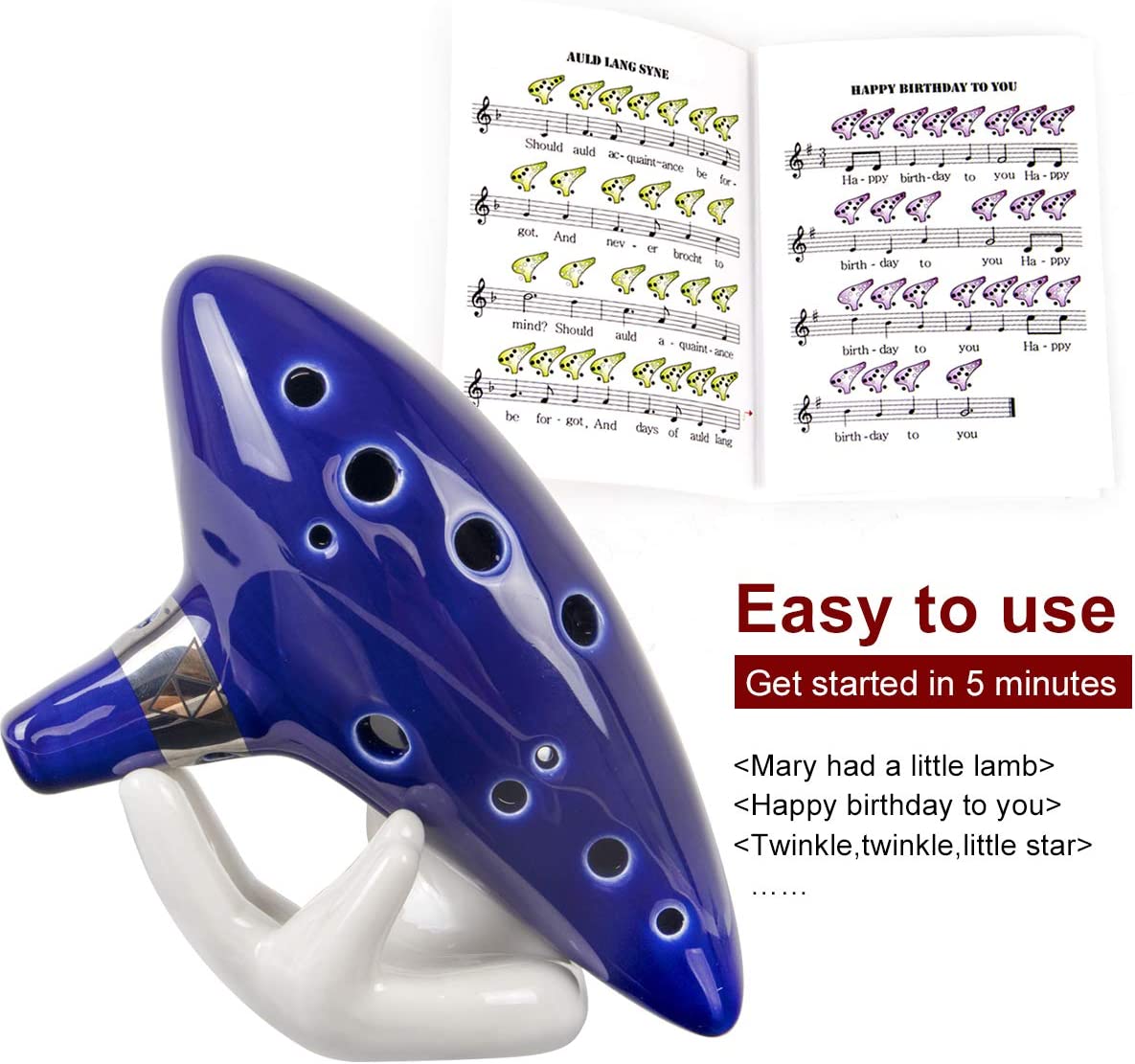 Ocarina,12 Tones Alto C Cerami – Musical Instrument Book recenzja i cena