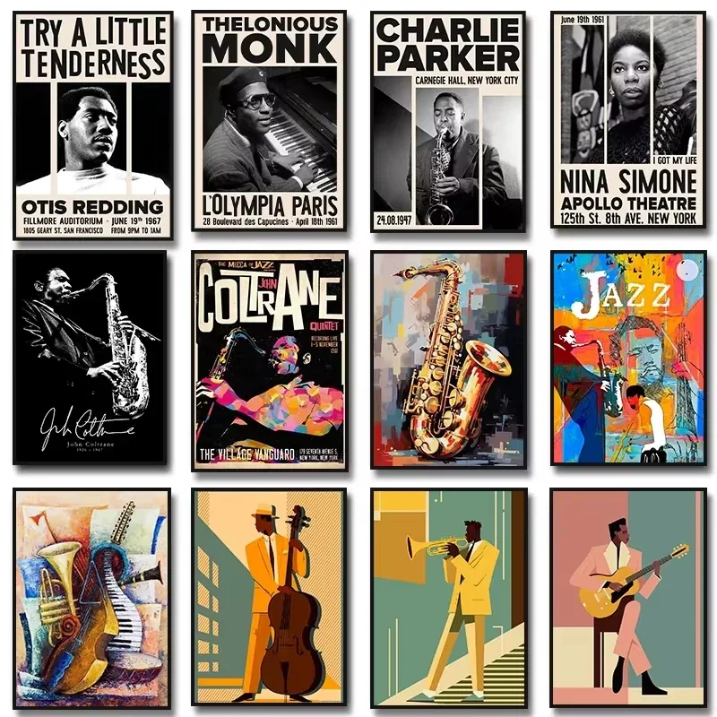 Jazz Music Saxophone Guitar Ce – Musical Instrument Painting recenzja i cena