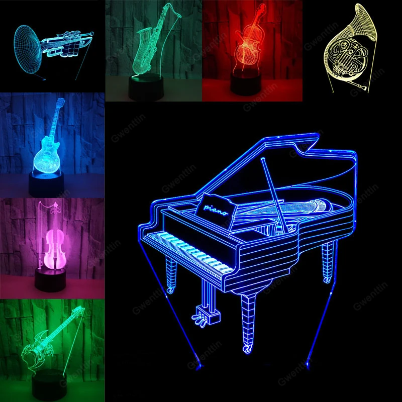 3D Illusion Night Light Led US – Musical Instrument No Touch recenzja i cena