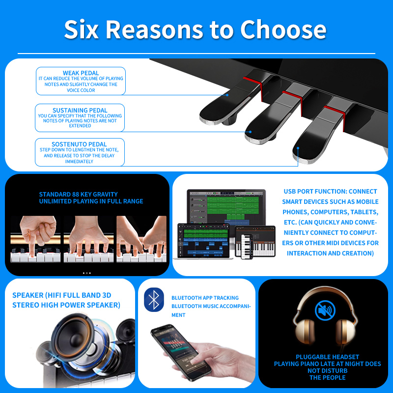 Portable Digital Piano 88 Key  – Musical Instrument No Touch recenzja i cena